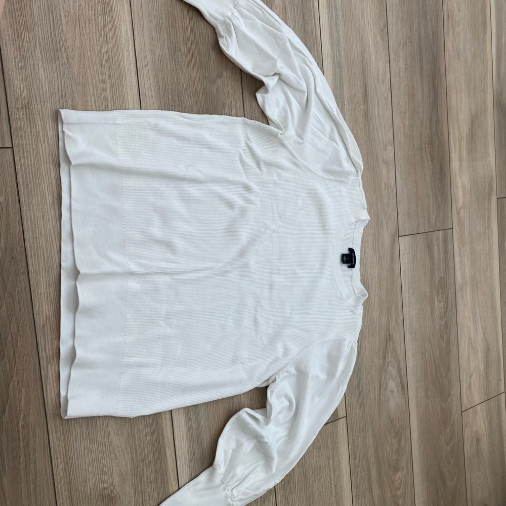 Halogen Classic White Crew Neck Sweater